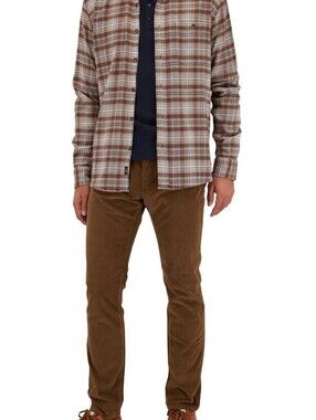 Faherty Men's Brown Plaid Flannel Movement Ridgeline Button Down - Size - XXL